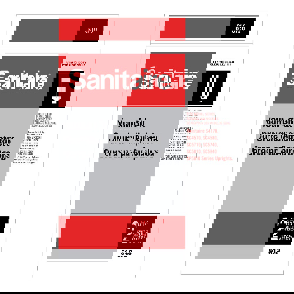 Replacement Belt For Upright Vacuum Cleaner, Flat U Style, 2/pack